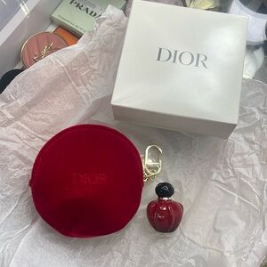 Dior Hypnotic Poison Mini & Red Velvet Coin Pouch Case Makeup Bag Set